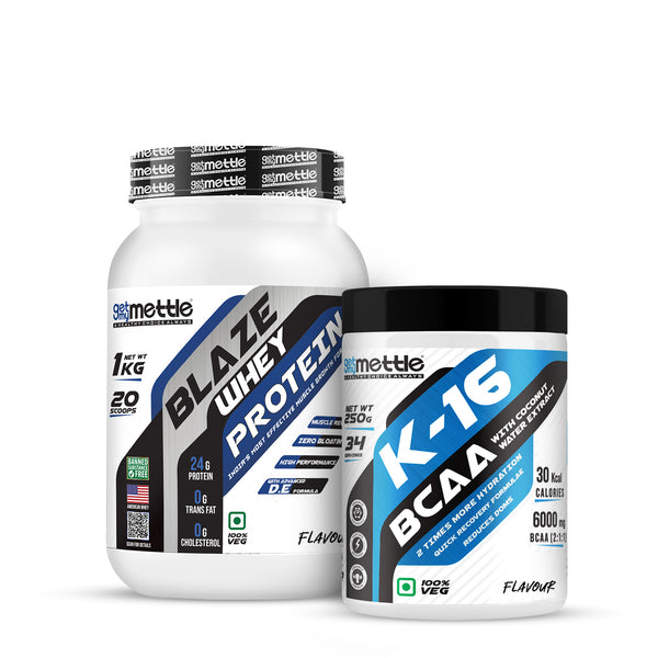 Blaze Whey  K-16 BCAA With Coconut Water Extract Combo 1kg | 250g