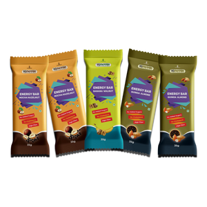 Getmymettle Energy Bar Pack of 5 ( 2xMocha+2xQuinoa+1xBanana)