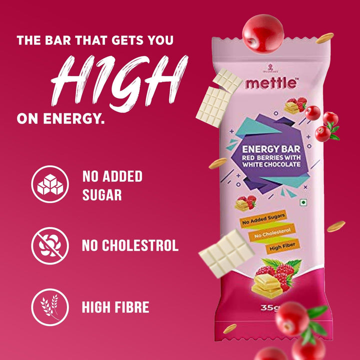 Mettle Red Berries with White Chocolate Energy Bars - GetMyMettle