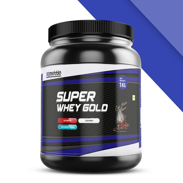GetmyMettle Super Whey Gold | Whey Protein | 25 g Protein | 5.5 g BCAA | With Digestive Enzymes | Post Workout | 0g Sugar
