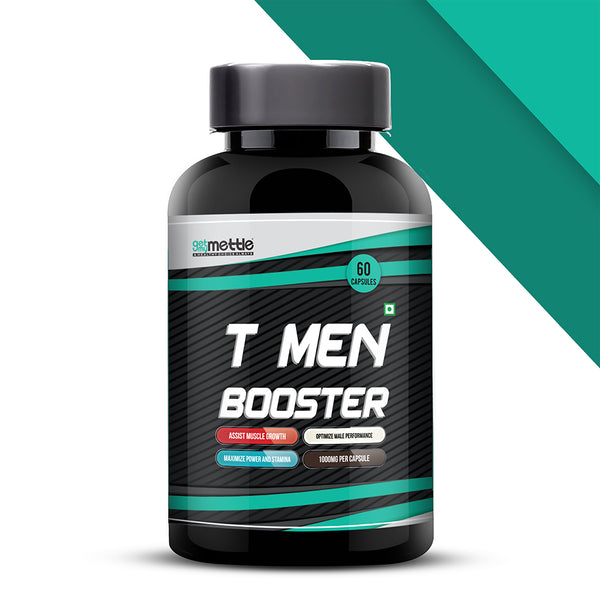 GetmyMettle T Men Booster | Testosterone Booster for Men | For Boosting Energy, Stamina and Endurance (1000 mg, 60 Capsules)